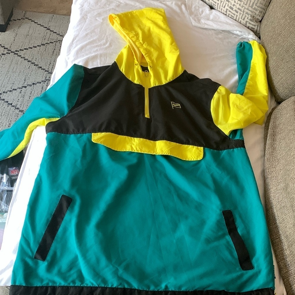 Gently Loved Brooklyn 100% Polyester Unisex Windbreaker Hoodie *No Drawstrings*